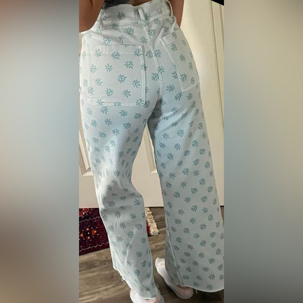 Zara Floral Flare Jeans